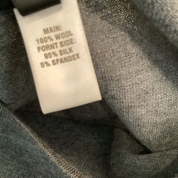 St. John Charcoal Wool & Silk Sweater Top Size LG Tunic Asymmetrical - Picture 9 of 12